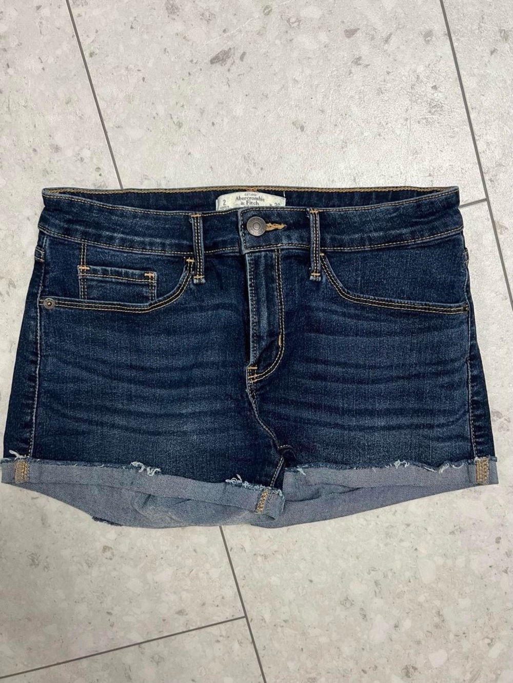Abercrombie & Fitch Dark Indigo Denim Shorts